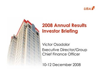 UBA Annual Results investors Briefing