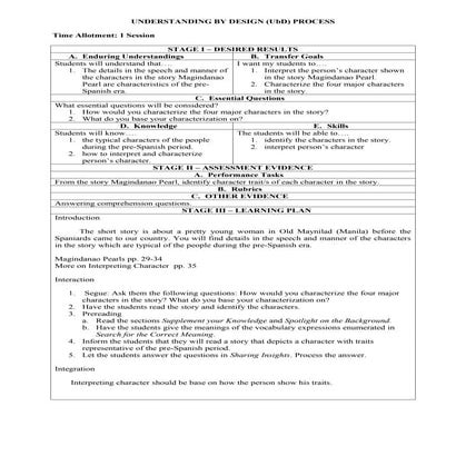 Ub d more on interpreting character