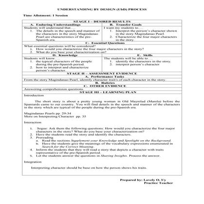 Ub d more on interpreting character