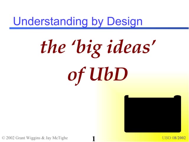 Understanding by Design (UBD) - Presentation | PPT