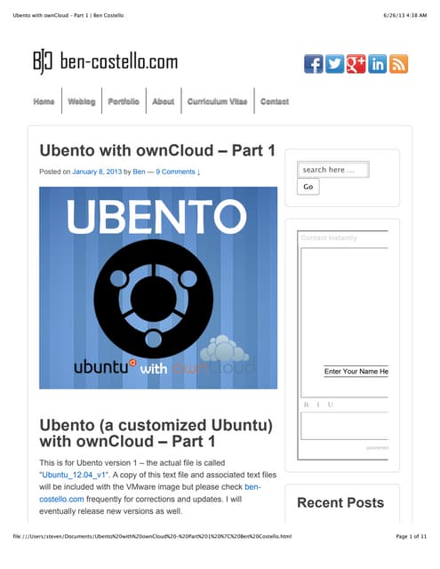 Ubento with own cloud 