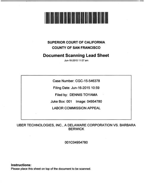 California Says Uber Drivers Are Em...