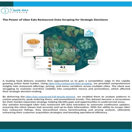 Uber Eats Restaurant Data Scraping for Strategic Decisions | PPTX