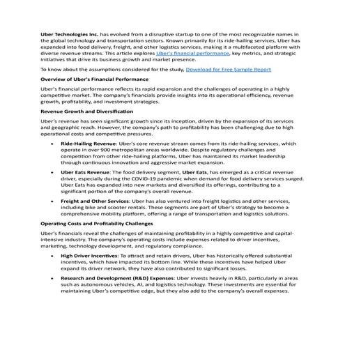 Financial analysis of uber | PPTX
