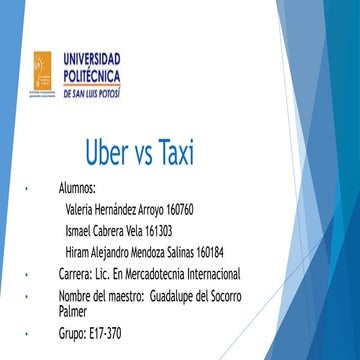 Uber vs taxi segundo parcial | PPTX