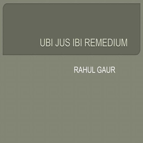 Ubi jus ibi remedium