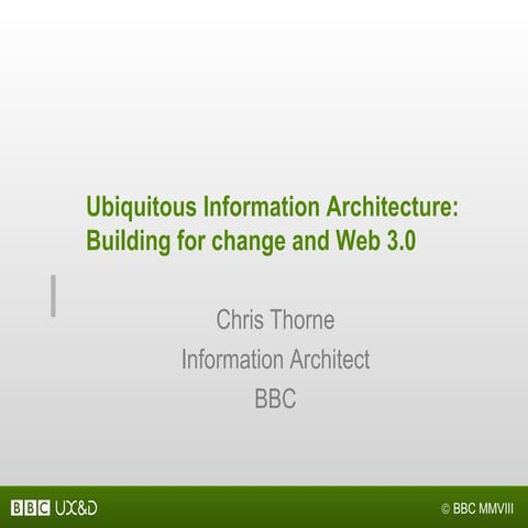 Ubiquitous  I A: Building for change and web 3.0