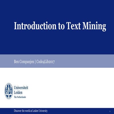 Introduction to Text Mining | PPT