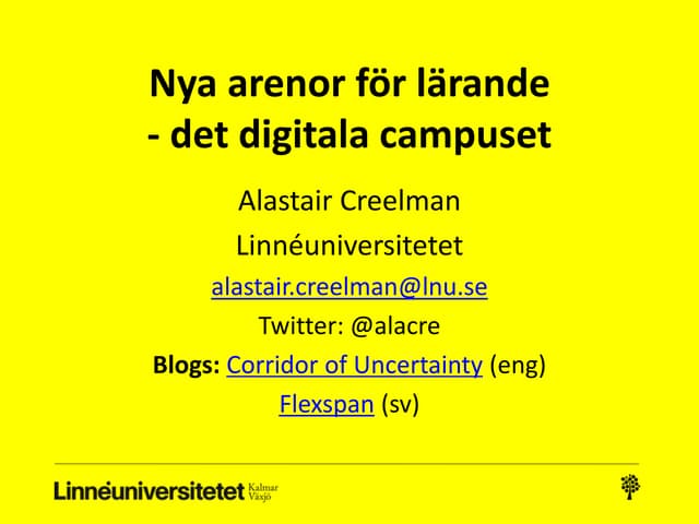 Lärandemiljöer - det digitala campuset