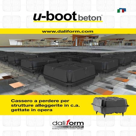Solaio bidirezionale a piastra alleggerito con U Boot Beton di Daliform Group
