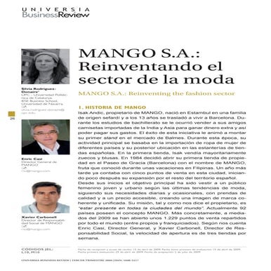 Mango S.A.: Reinventando el sector de la moda