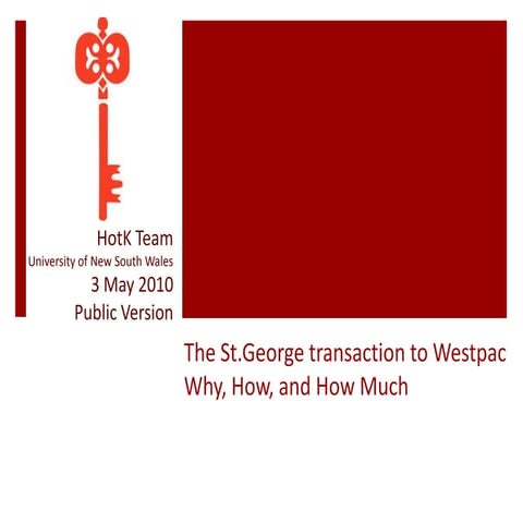 St.George's Acquisition by Westpac Analysis