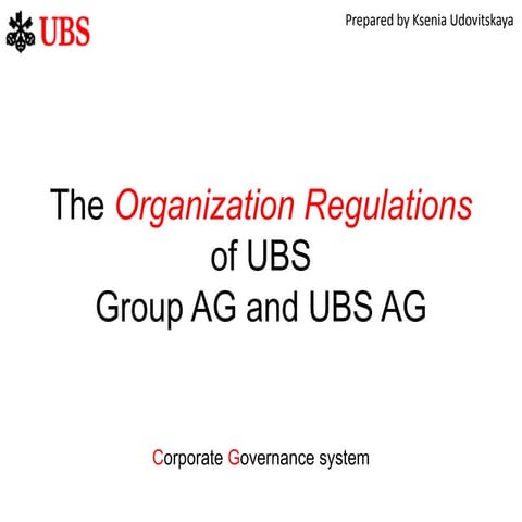 Organization Regulations of UBS Group | PPTX
