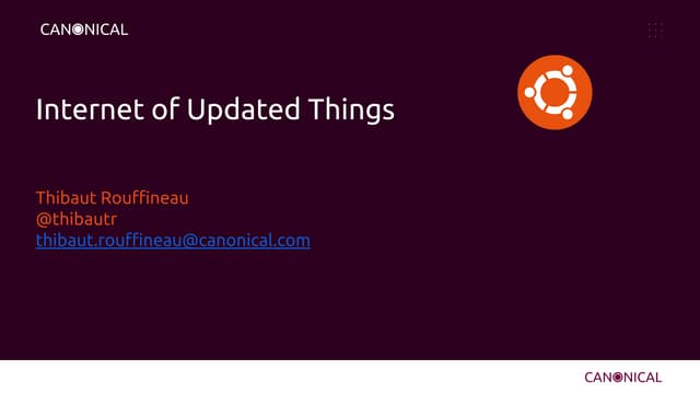 Ubucon 2016: Internet of self updated things