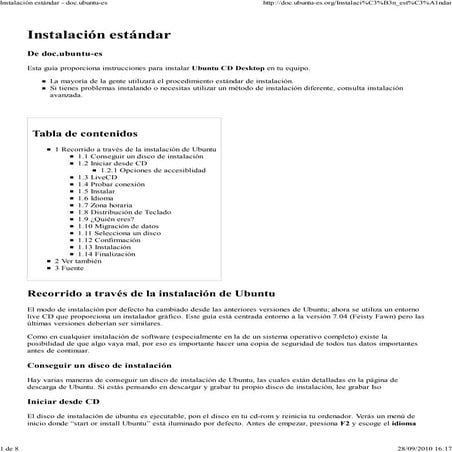 Ubuntu Instalación 01-Doc-Ubuntu - Instalación Estándar