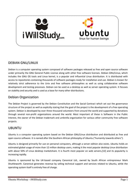 Ubuntu Workshop Kit - Study Material