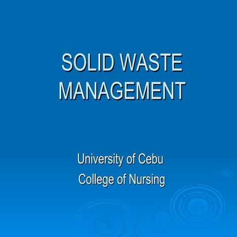 UC Nursing CESDEV Solid Waste Management