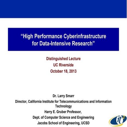 High Performance Cyberinfrastructure for Data-Intensive Research