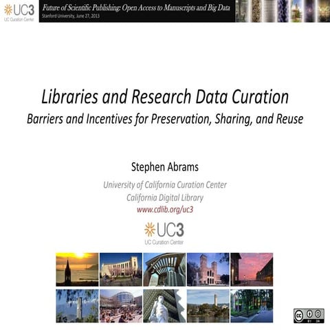 Libraries and Research Data Curation: Barriers and Incentives for Preservatio...