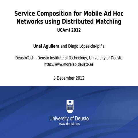 Service Composition for Mobile Ad Hoc Networks using Distributed Matching