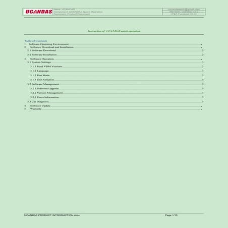 Ucandas quick operation | PDF