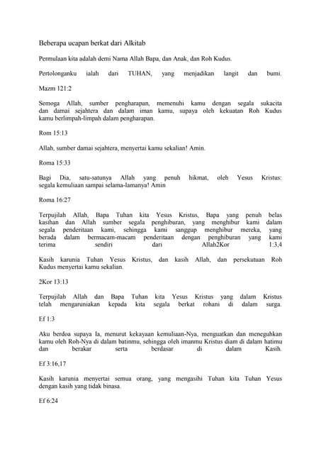 Koleksi Ucapan Berkat