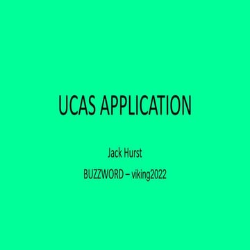 Ucas Application 2022