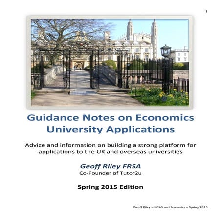 UCAS Guide for Economics from Geoff Riley