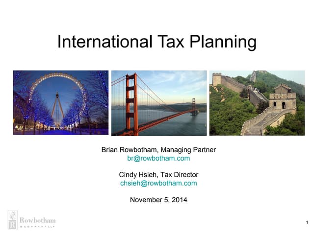 International Tax Planning