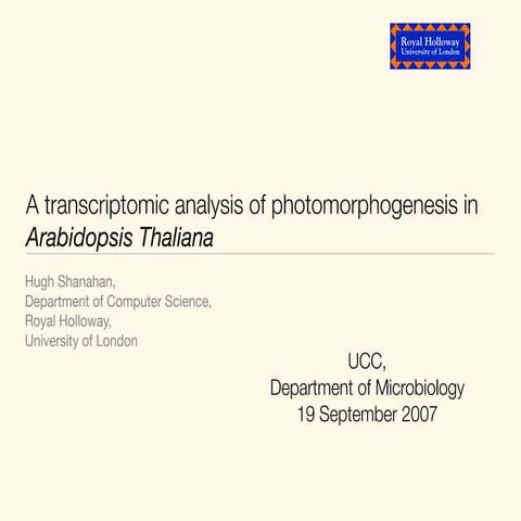 Photomorphogenesis talk