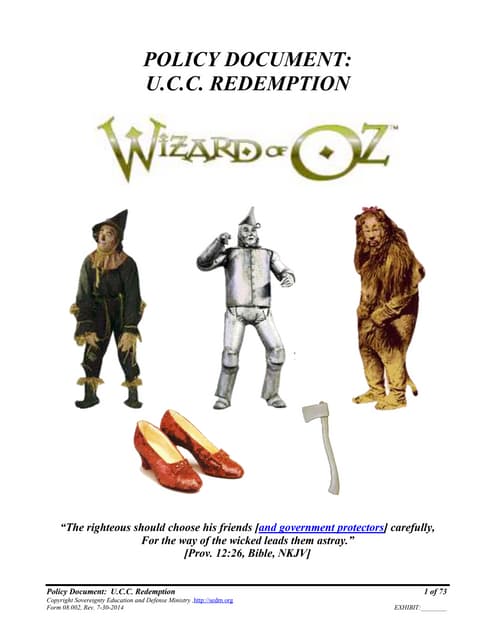 Policy Document:  U.C.C. Redemption, Form #08.002