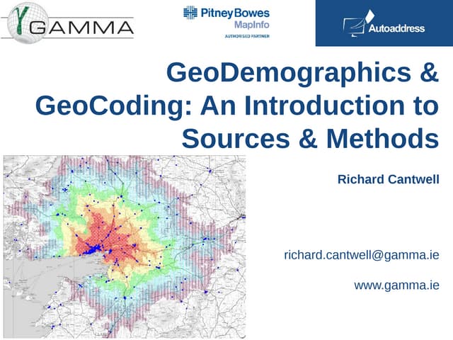 GeoDemographics and GeoCoding: An introduction to Sources and Methods