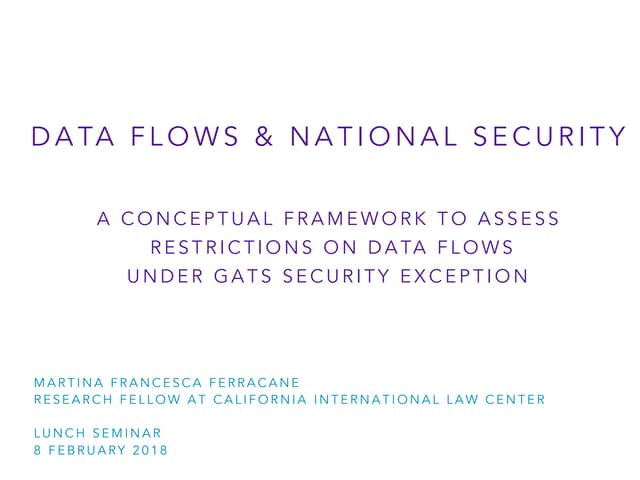 DATA FLOWS & NATIONAL SECURITY