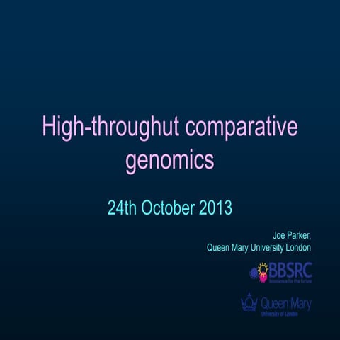 Phylogenomic methods for comparative evolutionary biology - University Colleg...