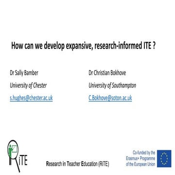 How can we develop expansive, research-informed ITE ?