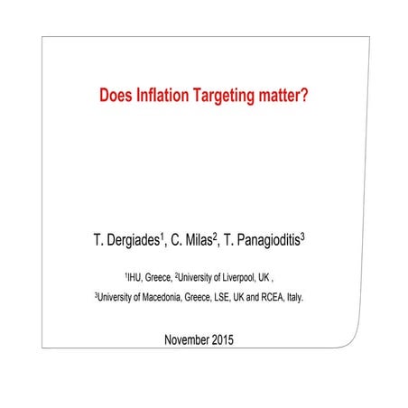 Does Inflation Targeting matter?