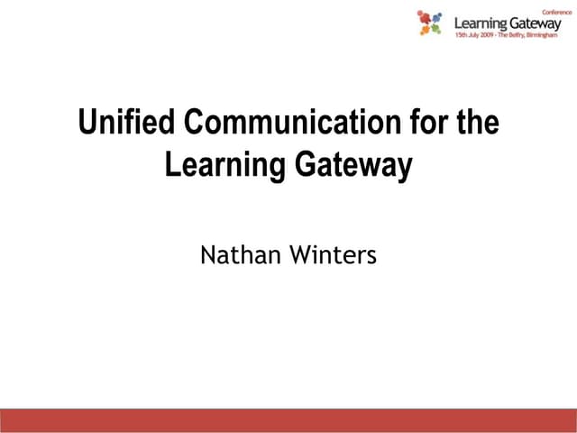 OCS Introduction for Learning Gateway Conference 2009