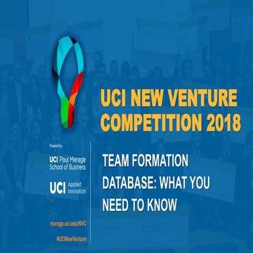 UCI New Venture Competition: Team Formation Database