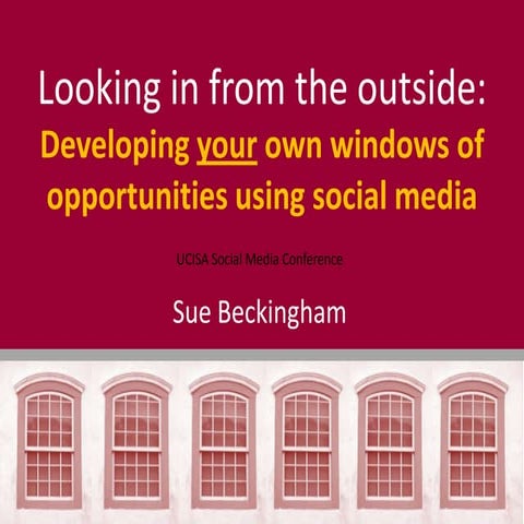 Looking in from the outside: Developing your own windows of opportunities usi...