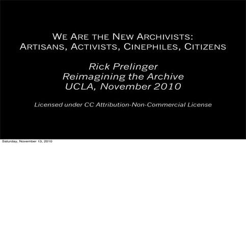 Reimagining the Archive keynote presentation