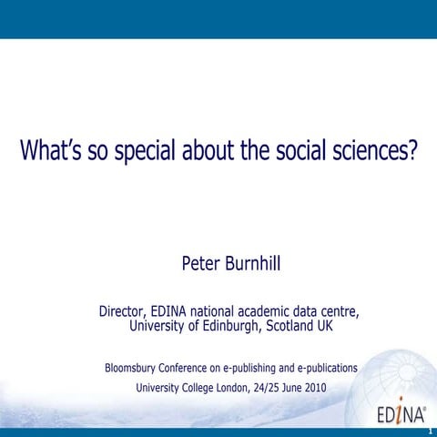 What's So Special about the Social Sciences