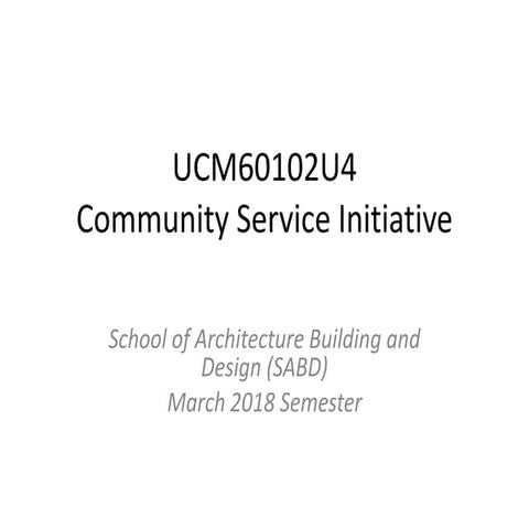 Assignment - Community Service 