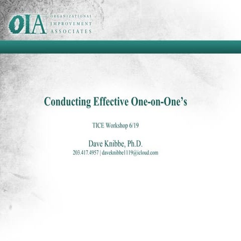 Conducting Effective One-on-One's
