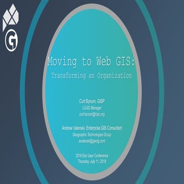 Moving to Web GIS: Transforming an Organization