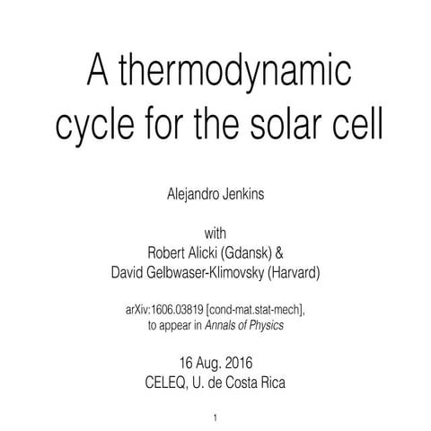 A thermodynamic cycle for the solar cell