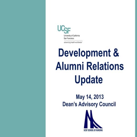 UCSF School of Nursing Dean's Advisory Council Alumni Relations May 2013 Presentation