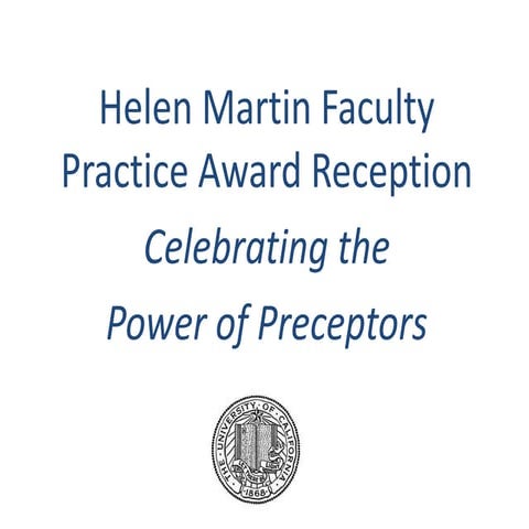 UCSF Helen Martin Faculty Practice Award Reception