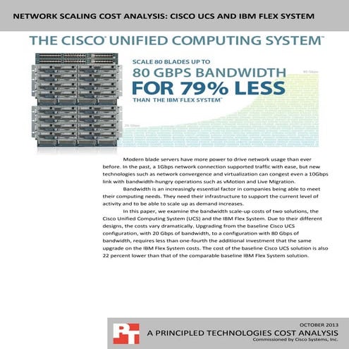 Network scaling cost analysis: Cisco UCS and IBM Flex System