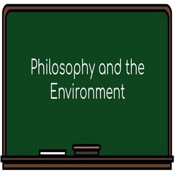 Philosophy and the Environment 