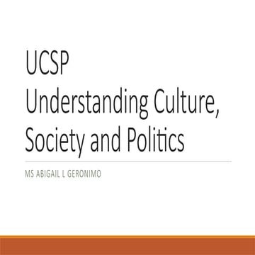 MODULE 2 -The Concept, aspects and changes inof cultures, society and ...